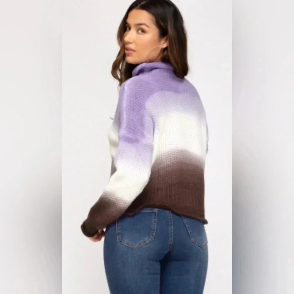 purple women’s sweater by she and sky size medium - Picture 10 of 10